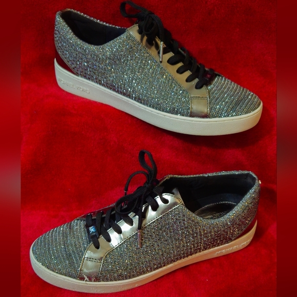 Michael Kors Silver Sparkly Women's Sneakers - Size 10 - Picture 4 of 10